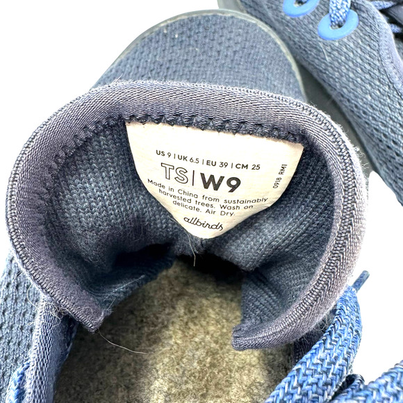 Allbirds TS‎ Tree Skippers womens size 9 blue lace up sneakers - Picture 7 of 9